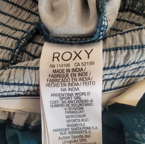 Roxy Jumpsuit Sz Small Smocked Straight Wide Leg Ditzy Floral Bohemian Beachy - Picture 10 of 12